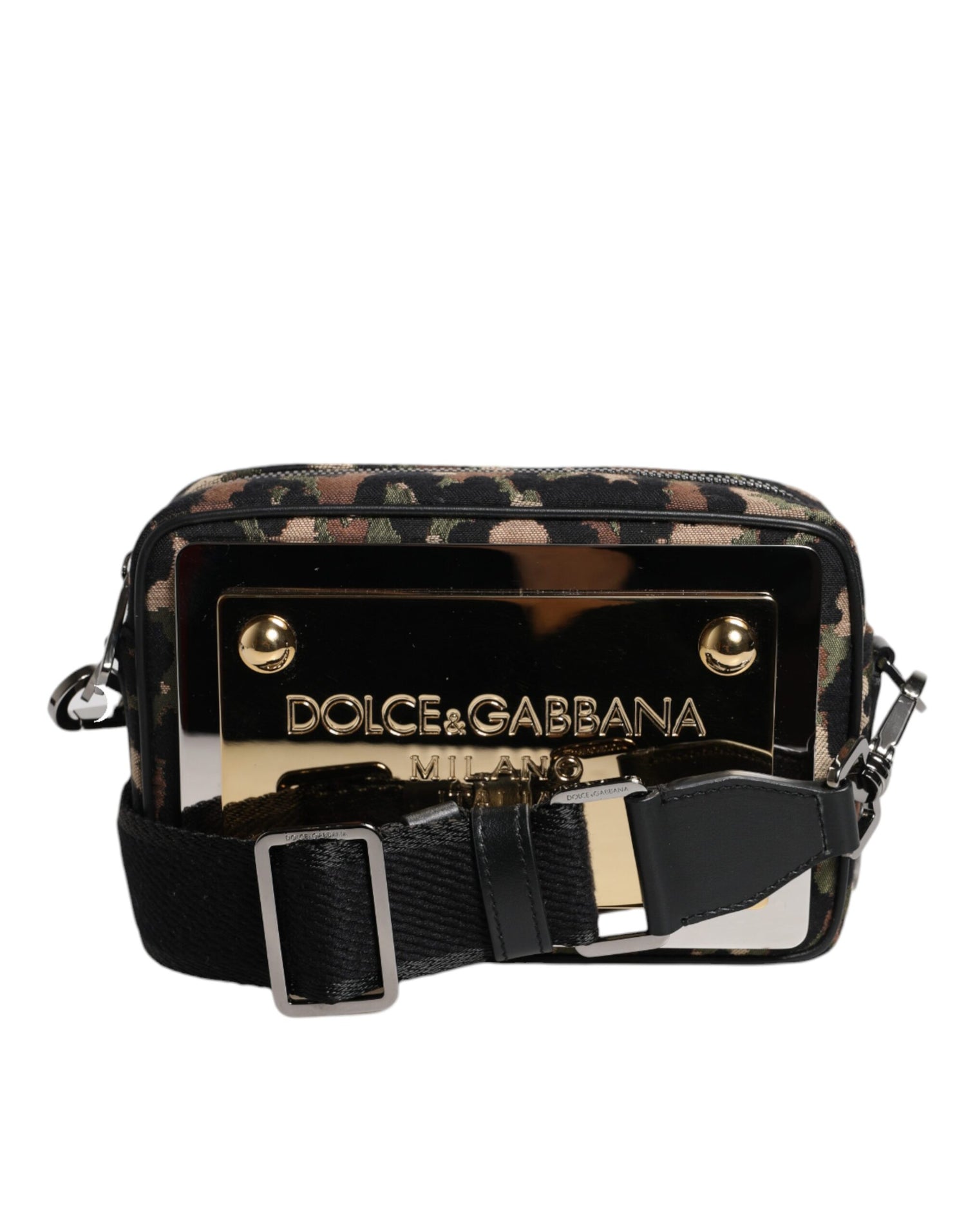 Dolce &amp;amp; Gabbana flerfärgad leopardfärgad jacquard axelväska med DG-logotyp