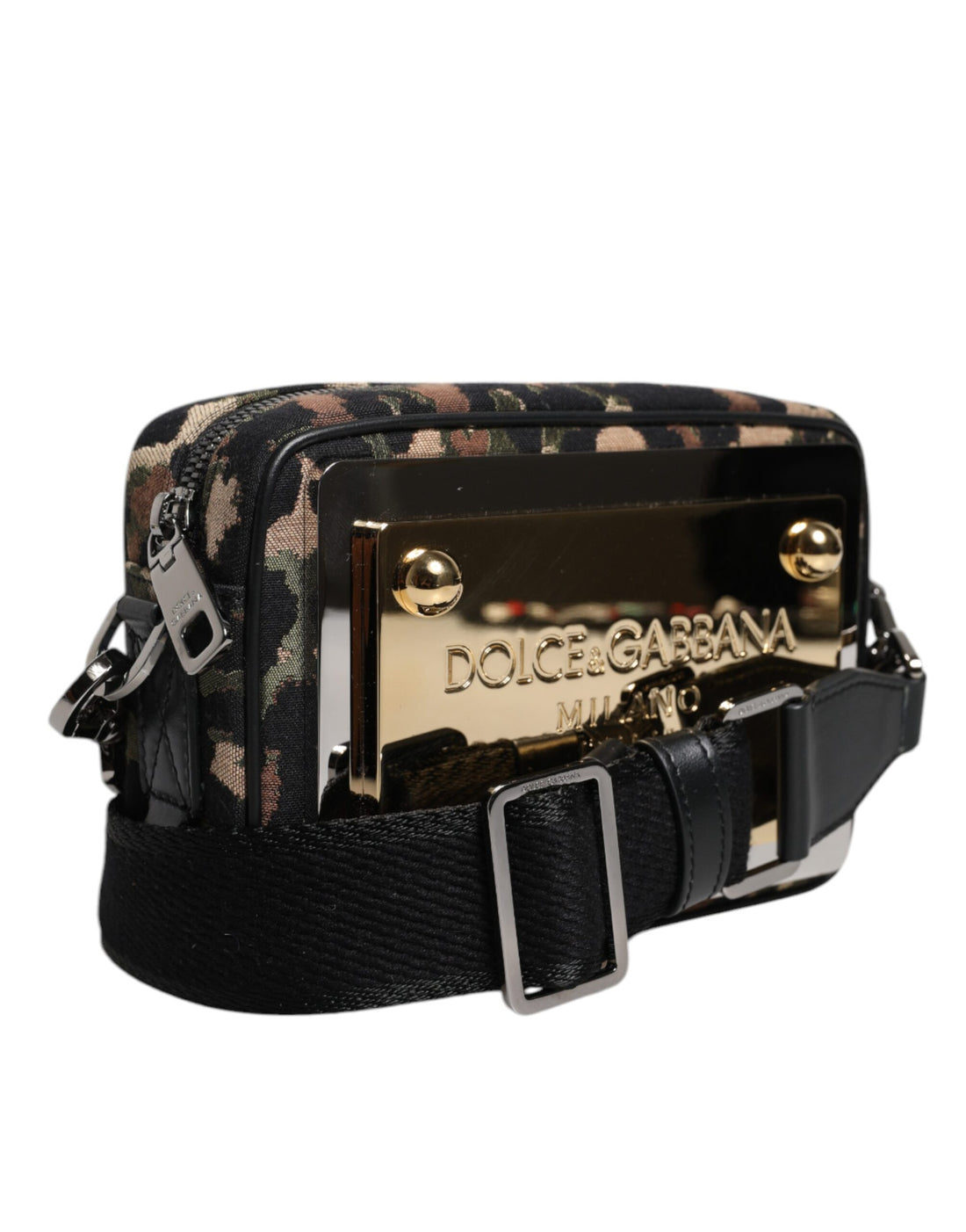 Dolce &amp;amp; Gabbana flerfärgad leopardfärgad jacquard axelväska med DG-logotyp