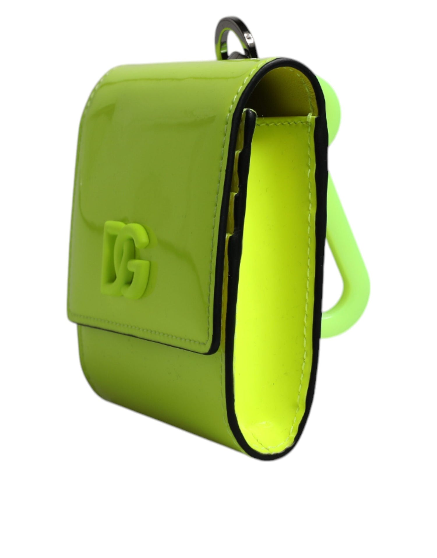 Dolce &amp;amp; Gabbana Gulgrön Bifold DG Logotyp Korthållarplånbok med Halsrem