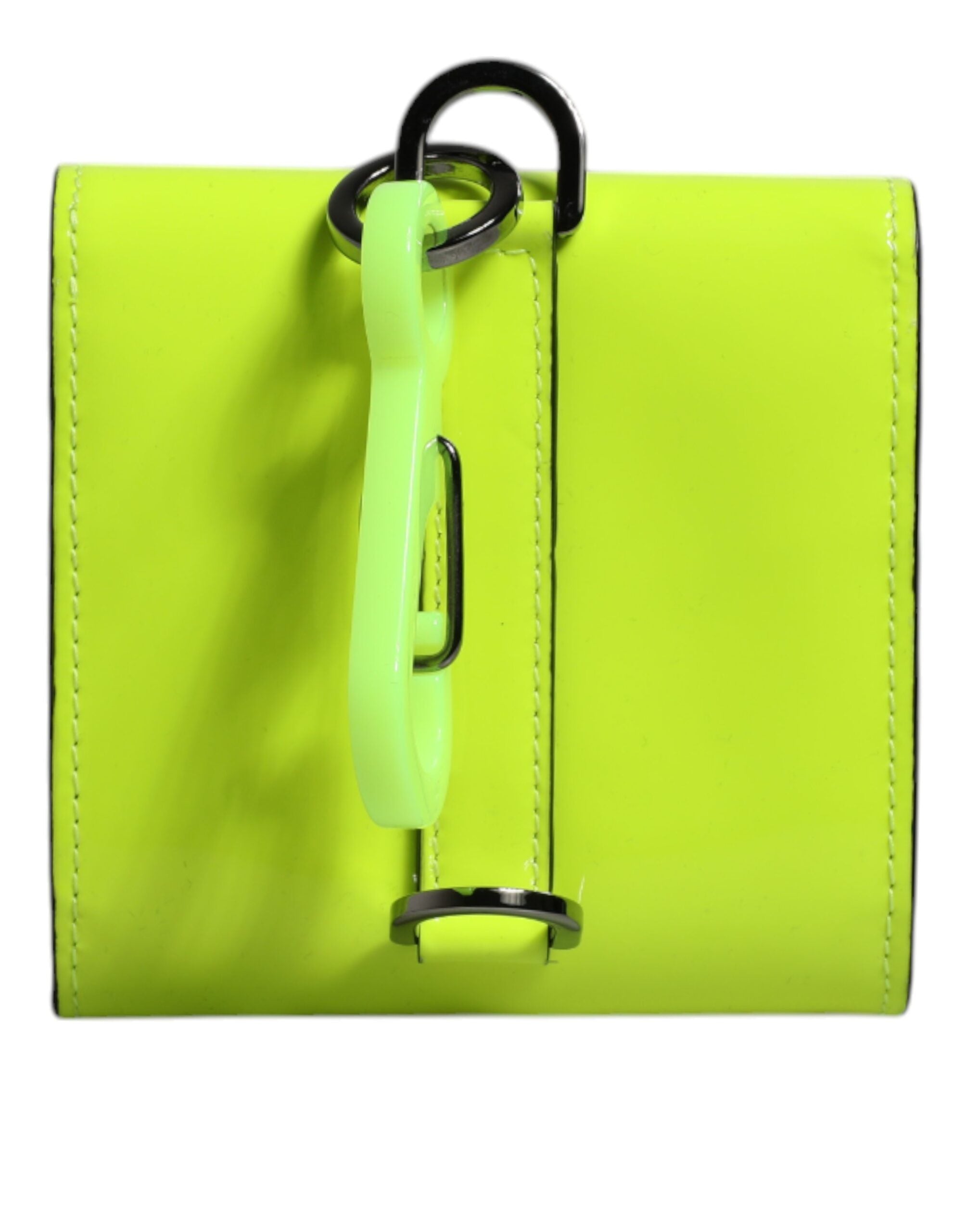 Dolce &amp;amp; Gabbana Gulgrön Bifold DG Logotyp Korthållarplånbok med Halsrem