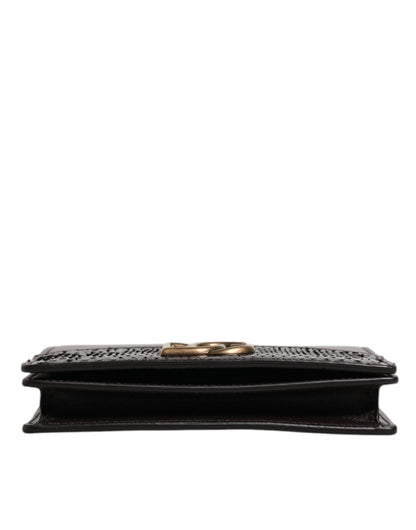 Dolce &amp;amp; Gabbana Brun Läderplånbok med DG-logotyp och Axelrem