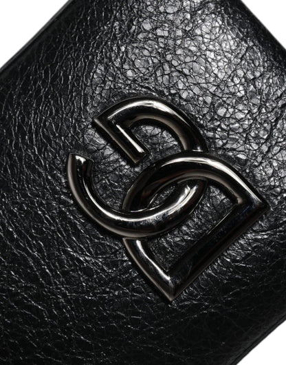 Dolce &amp;amp; Gabbana svart läderväska med axelrem och kedja