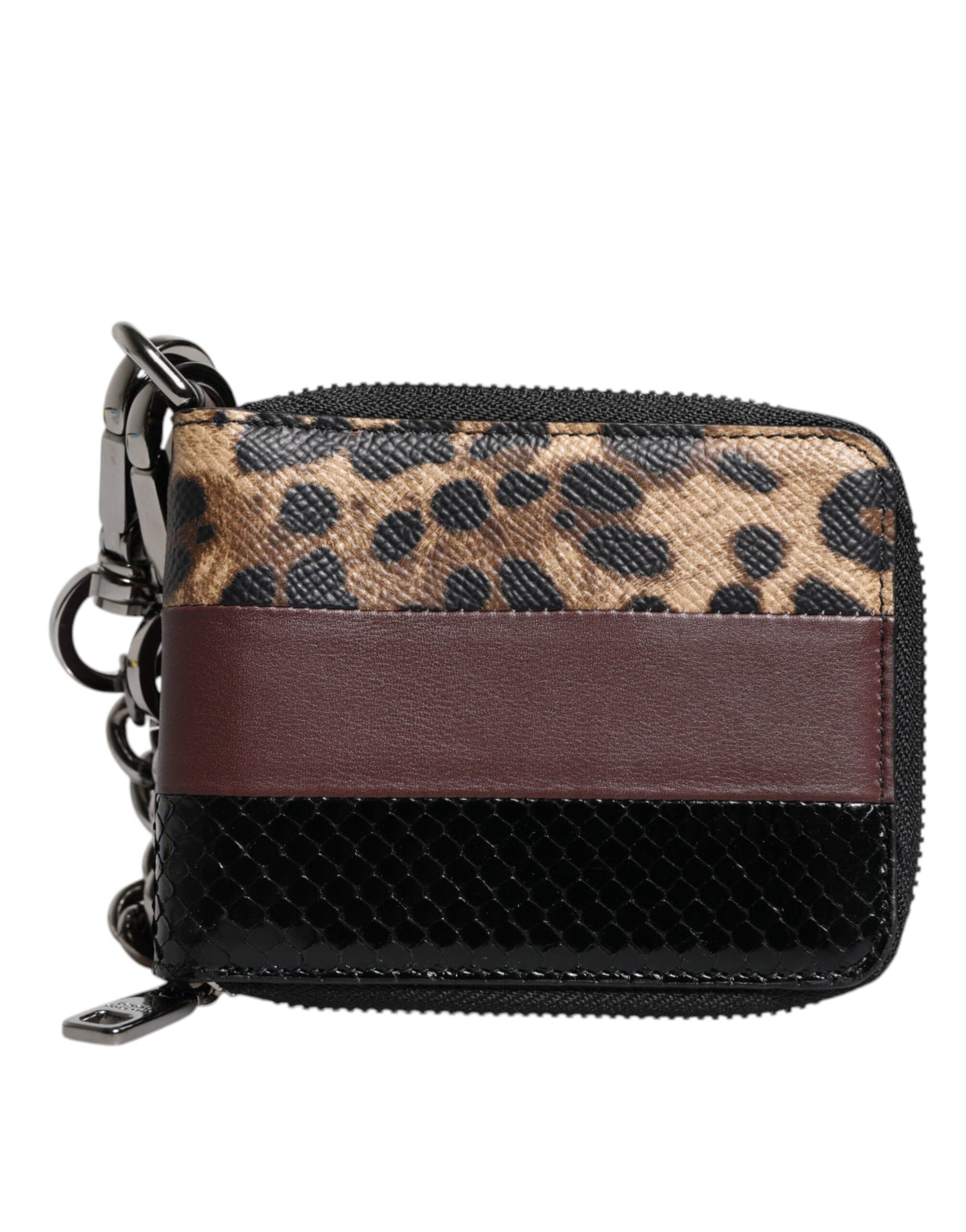 Dolce &amp;amp; Gabbana Flerfärgad Leopard Läder DG Bifold Korthållare Plånbok
