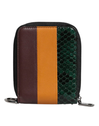 Dolce &amp;amp; Gabbana Flerfärgad Exotisk Läder DG Bifold Korthållare Plånbok