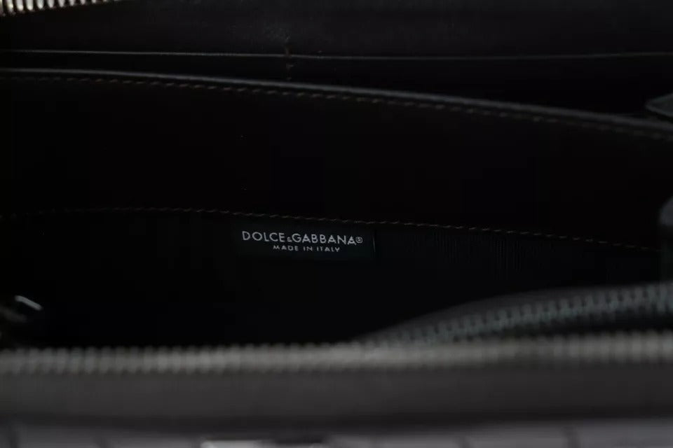 Dolce &amp;amp; Gabbana Brun Exotisk Läder Continental Clutch Plånbok Med Dragkedja Runt