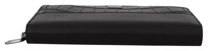 Dolce &amp;amp; Gabbana Brun Exotisk Läder Continental Clutch Plånbok Med Dragkedja Runt