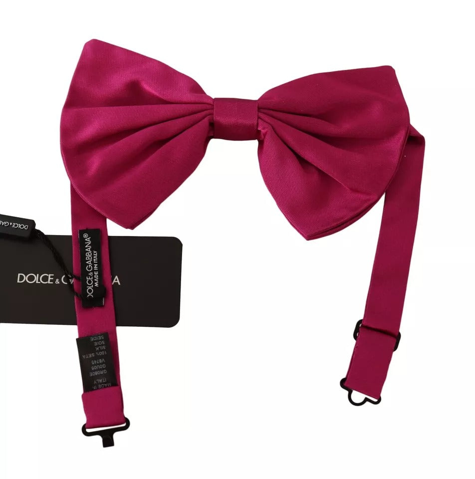 Dolce &amp;amp; Gabbana Rosa Sidenfluga Med Justerbar Halsringning Herr