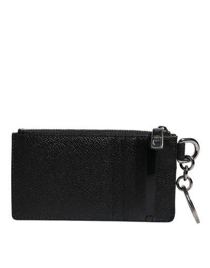 Dolce &amp;amp; Gabbana Svart Kalvskinnsläder Plånbok med DG-logotyp
