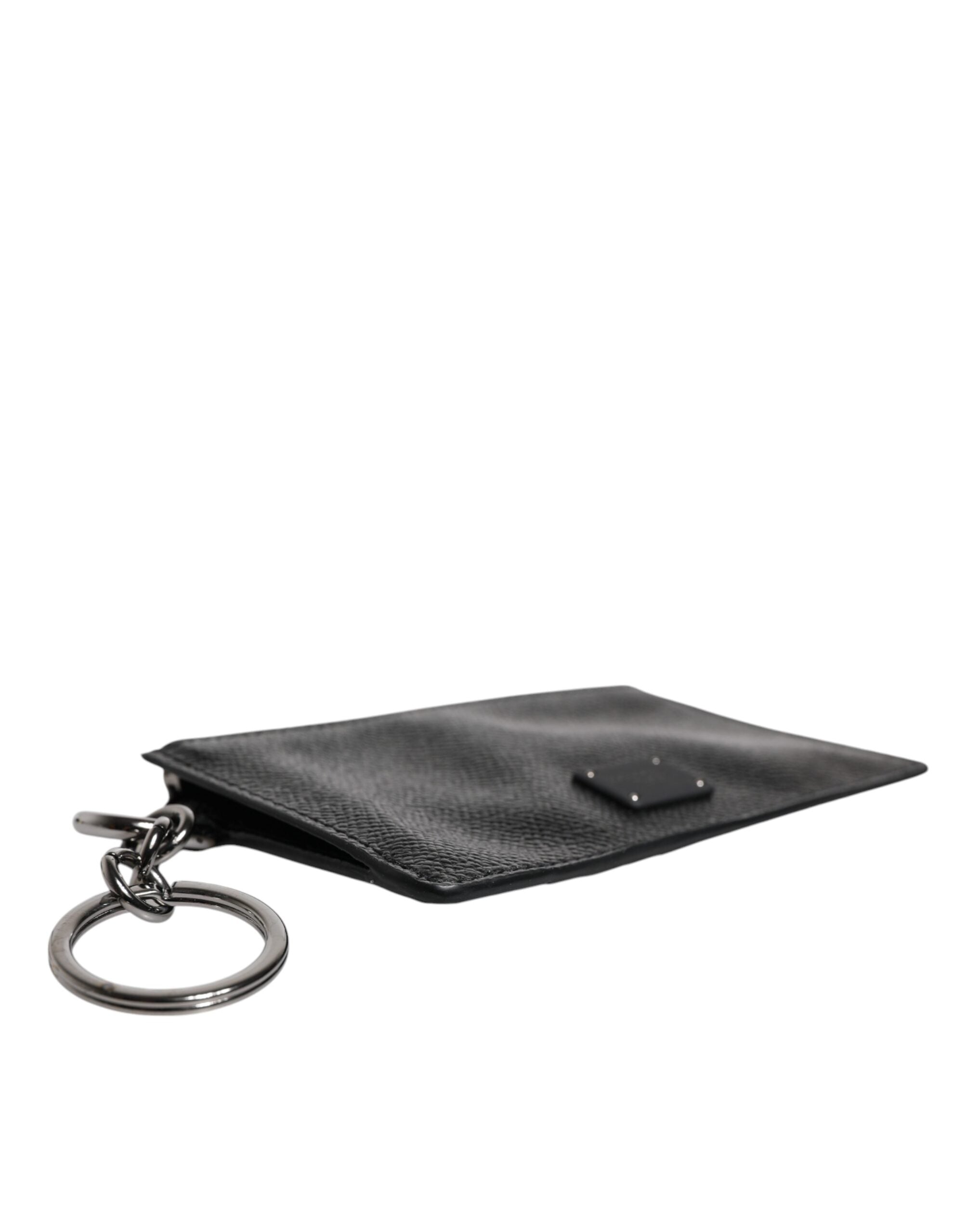 Dolce &amp;amp; Gabbana Svart Kalvskinnsläder Plånbok med DG-logotyp