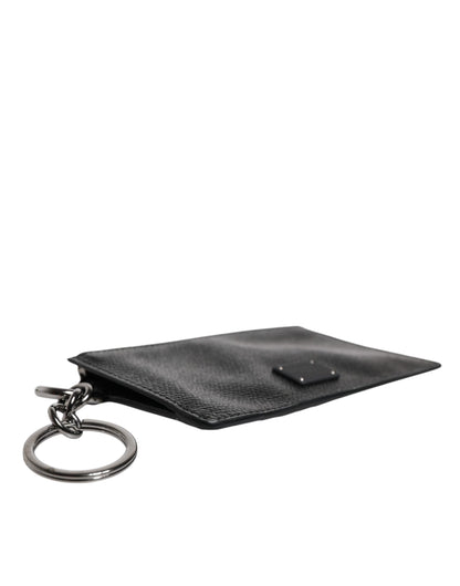 Dolce &amp;amp; Gabbana Svart Kalvskinnsläder Plånbok med DG-logotyp