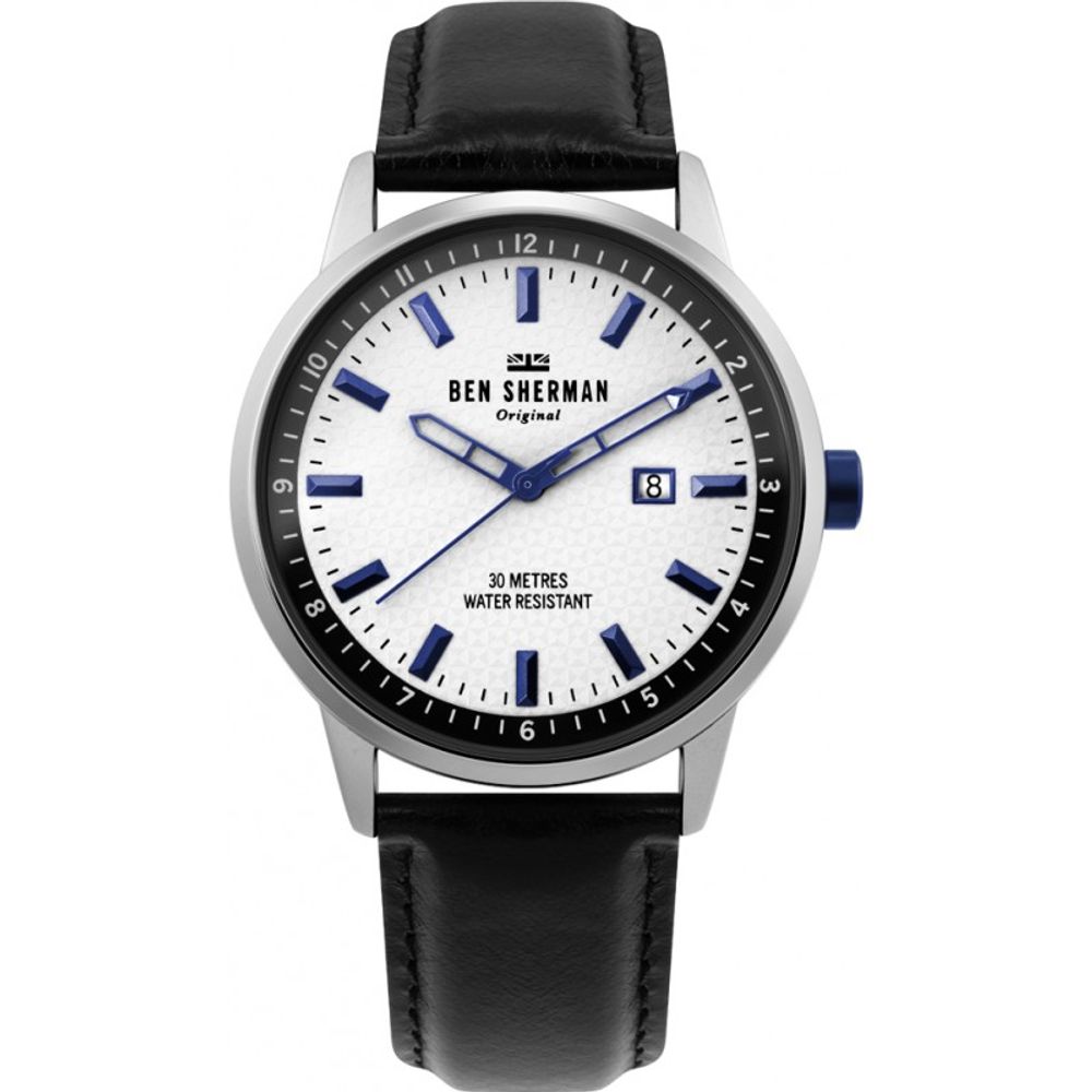 Ben Sherman svart läderklocka