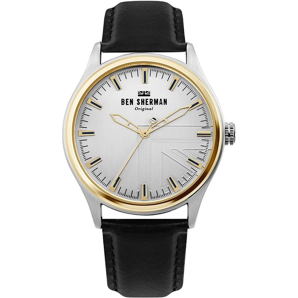 Ben Sherman svart läderklocka