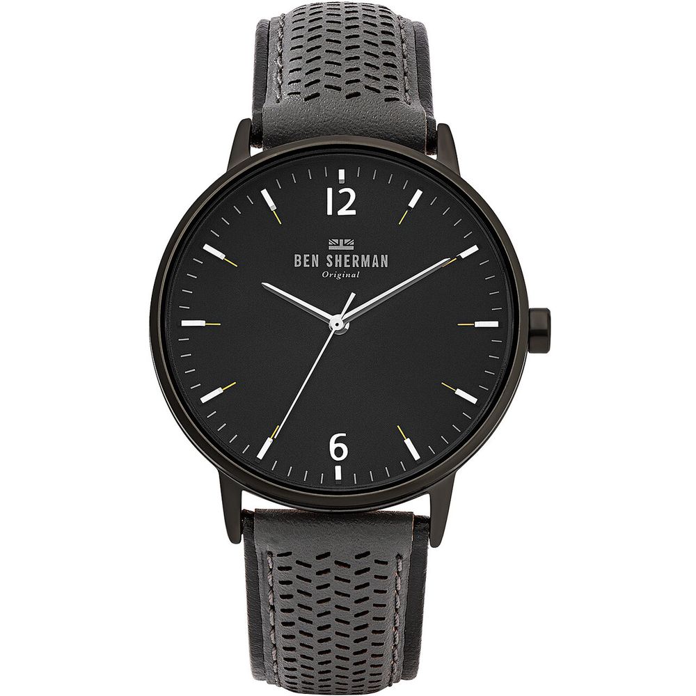 Ben Sherman svart läderklocka