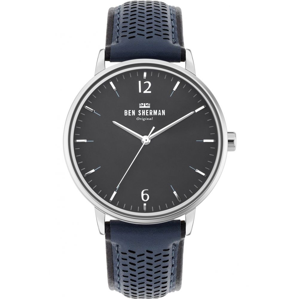 Ben Sherman blå läderklocka