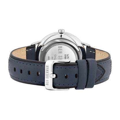 Ben Sherman blå läderklocka