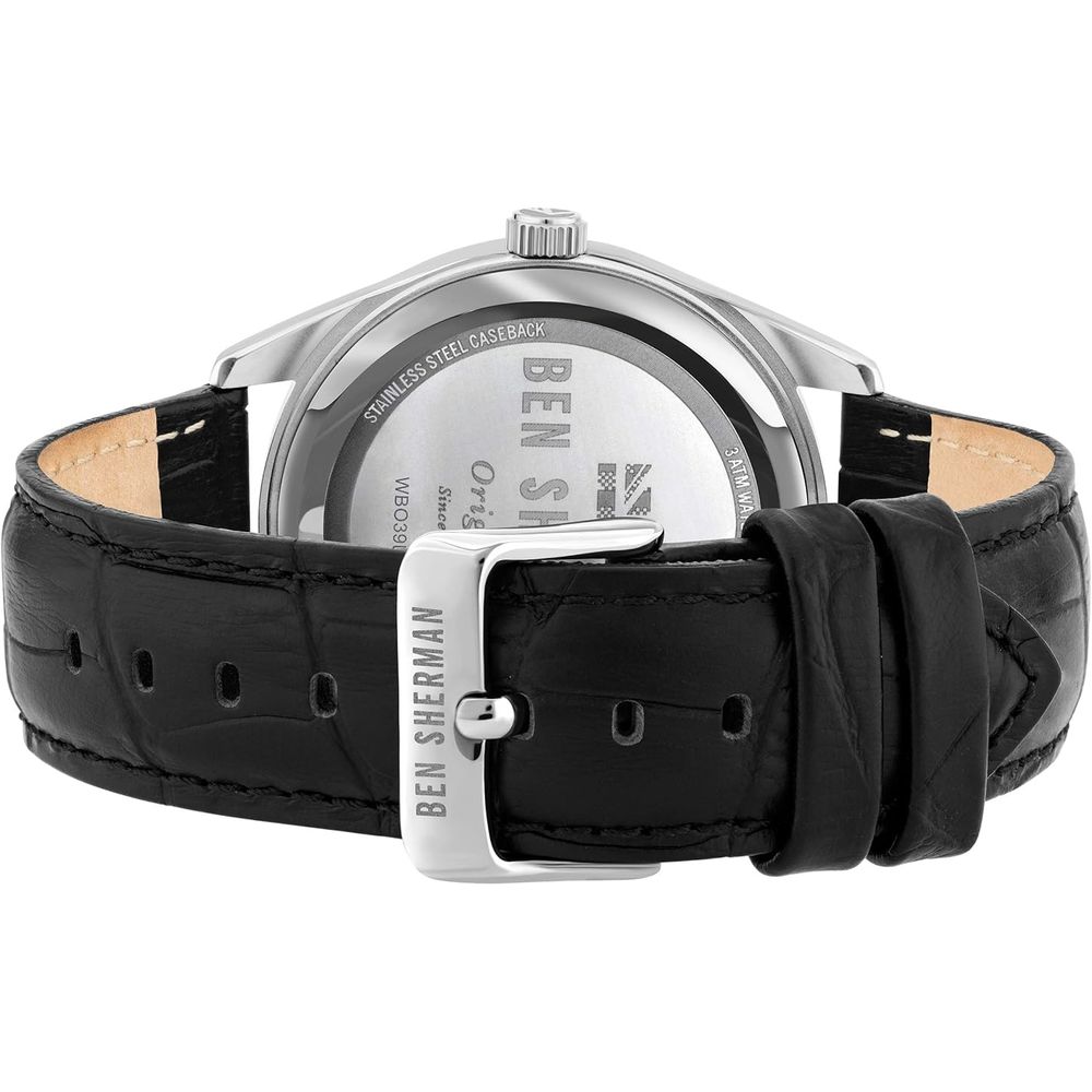 Ben Sherman svart läderklocka