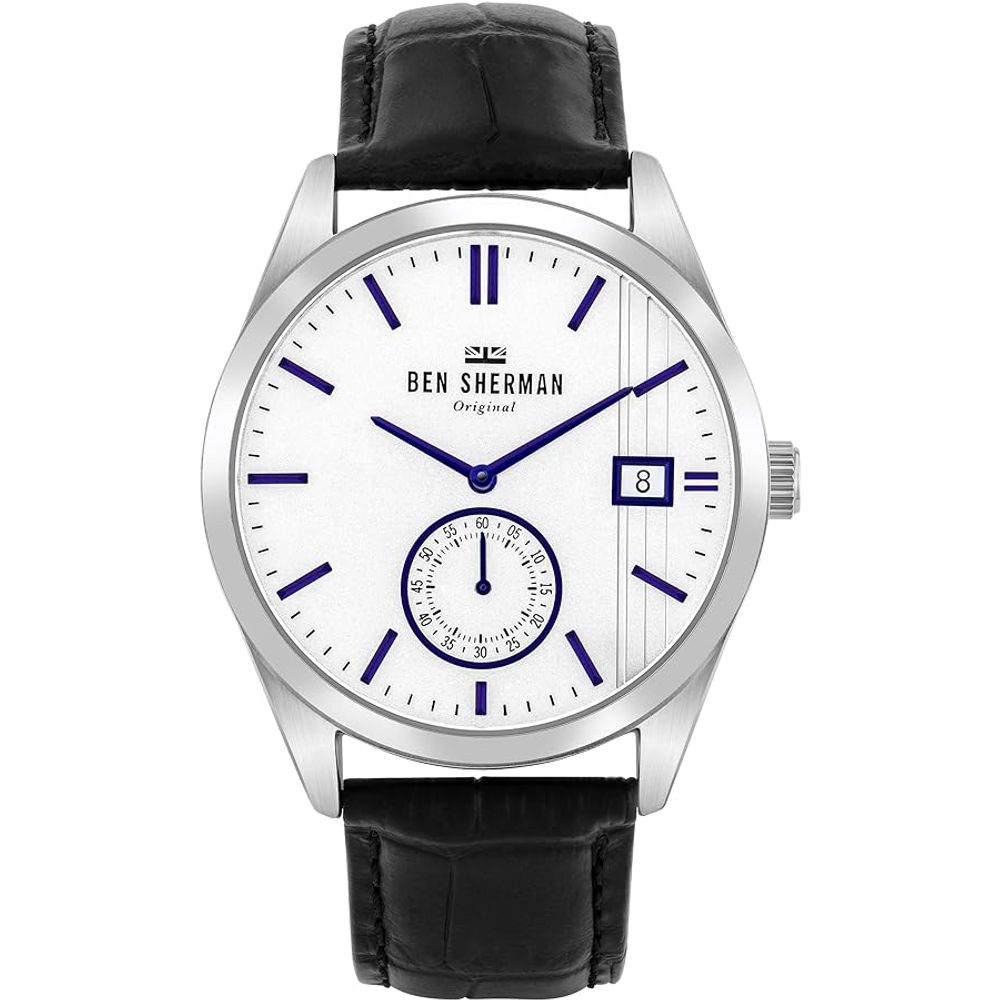 Ben Sherman svart läderklocka