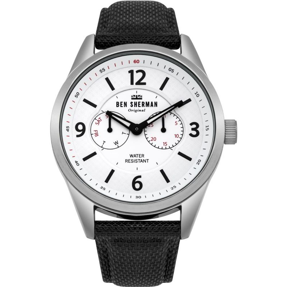 Ben Sherman svart läderklocka