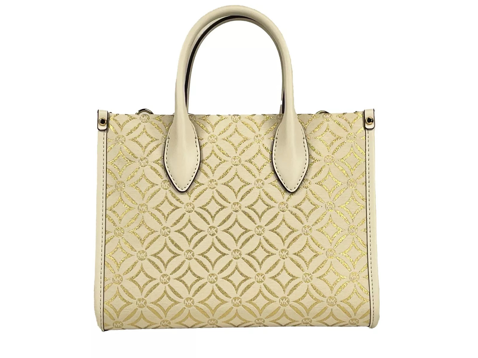 Michael Kors Mirella Liten Axelremsväska med Toppdragkedja Krämfärgad