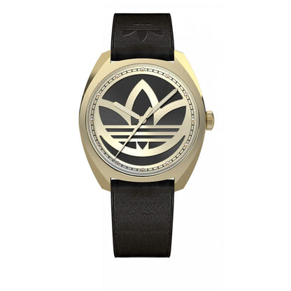 Adidas svart läderklocka