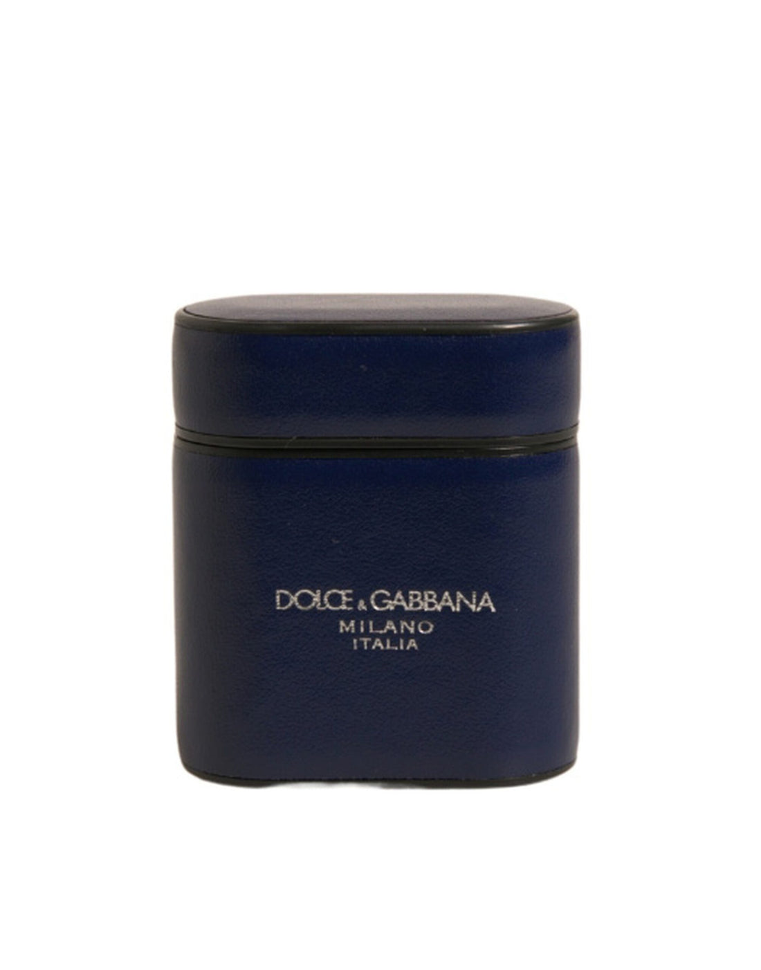 Dolce &amp;amp; Gabbana Blå Läderfodral med Logotyptryck och Flipfodral till Airpods