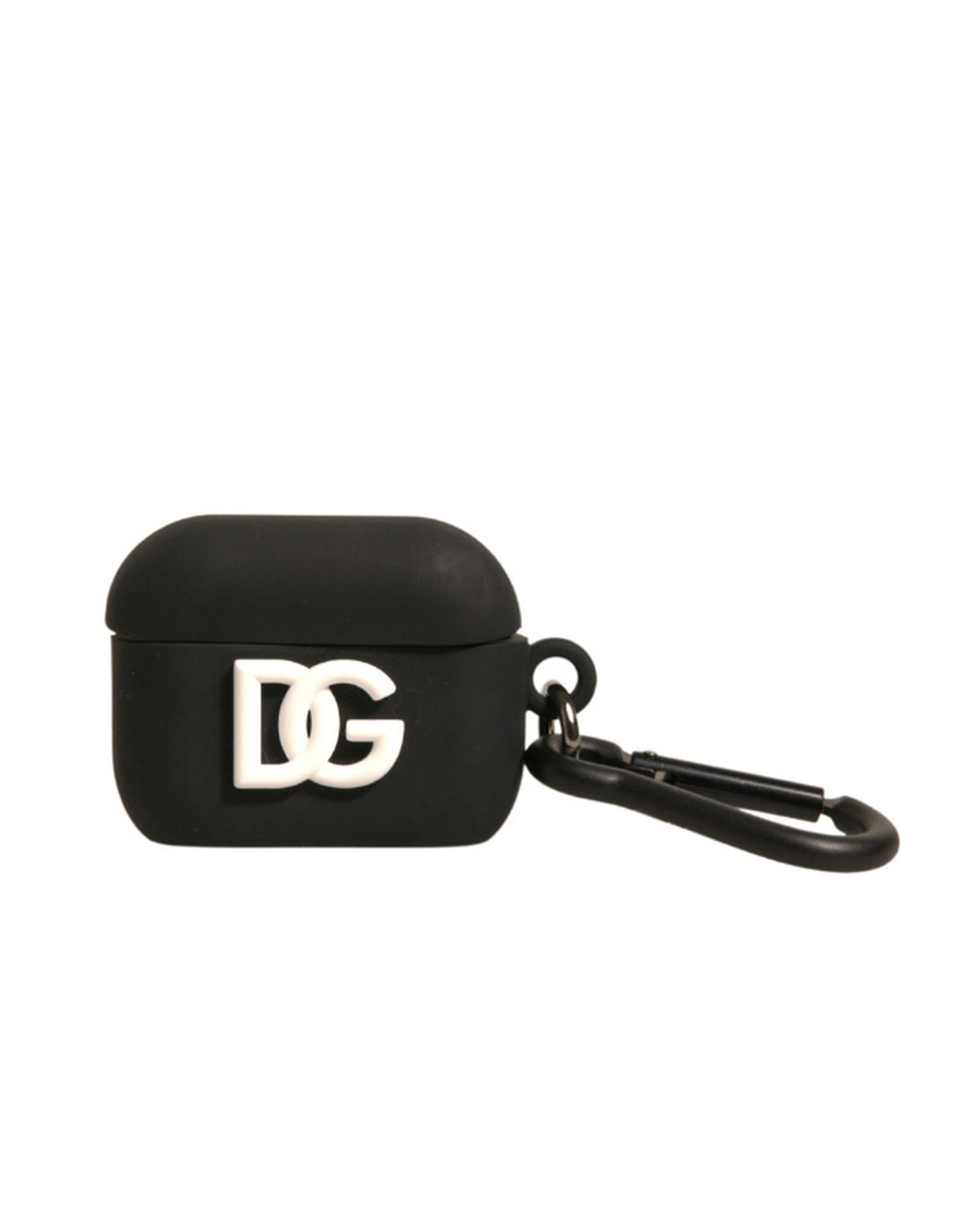 Dolce &amp;amp; Gabbana Svart Silikongummifodral med Präglad Logotyp och Airpods-motiv