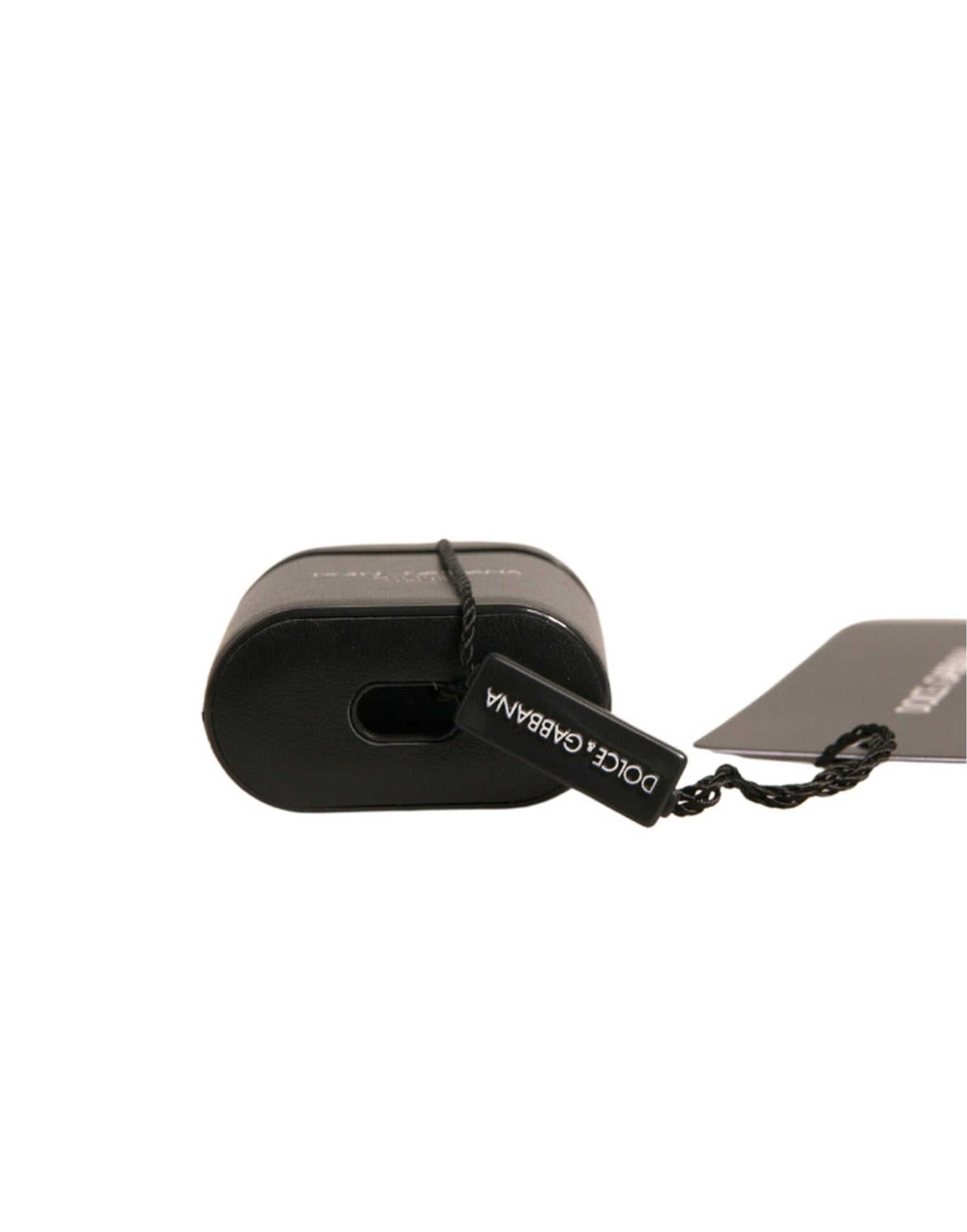 Dolce &amp;amp; Gabbana Svart PVC-logotypfodral med flipfodral till Airpods