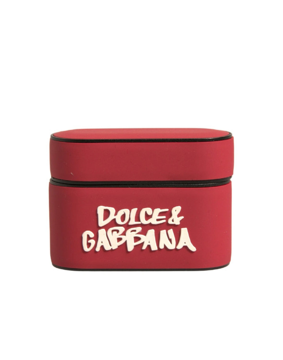 Dolce &amp;amp; Gabbana Röd PVC Präglad Logotyp Plack Hållare Airpods Fodral