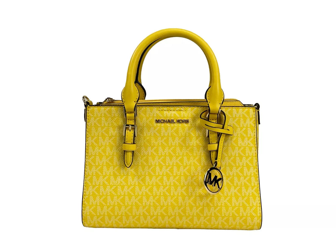 Michael Kors Charlotte 3 i 1 Satchel Väska Axelremsväska Gyllengul