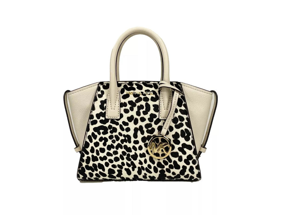 Michael Kors Avril XS Cream Cheetah Satchel Axelväska