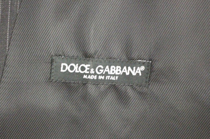Dolce &amp;amp; Gabbana Grårandig Enkelknäppt Väst i Ull