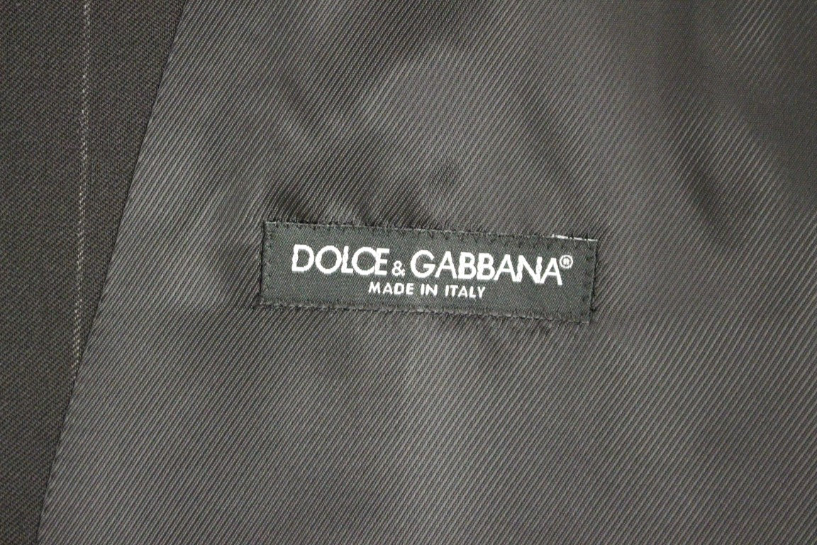 Dolce &amp;amp; Gabbana Svart randig ullväst med logotyp