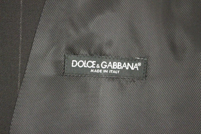 Dolce &amp;amp; Gabbana Svart randig ullväst med logotyp