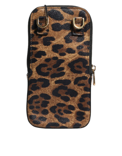 Dolce &amp;amp; Gabbana Brun Leopardmönstrad Dauphine Läderplånbok med Dragkedja