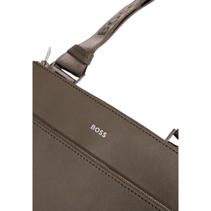 Hugo Boss grön läderväska