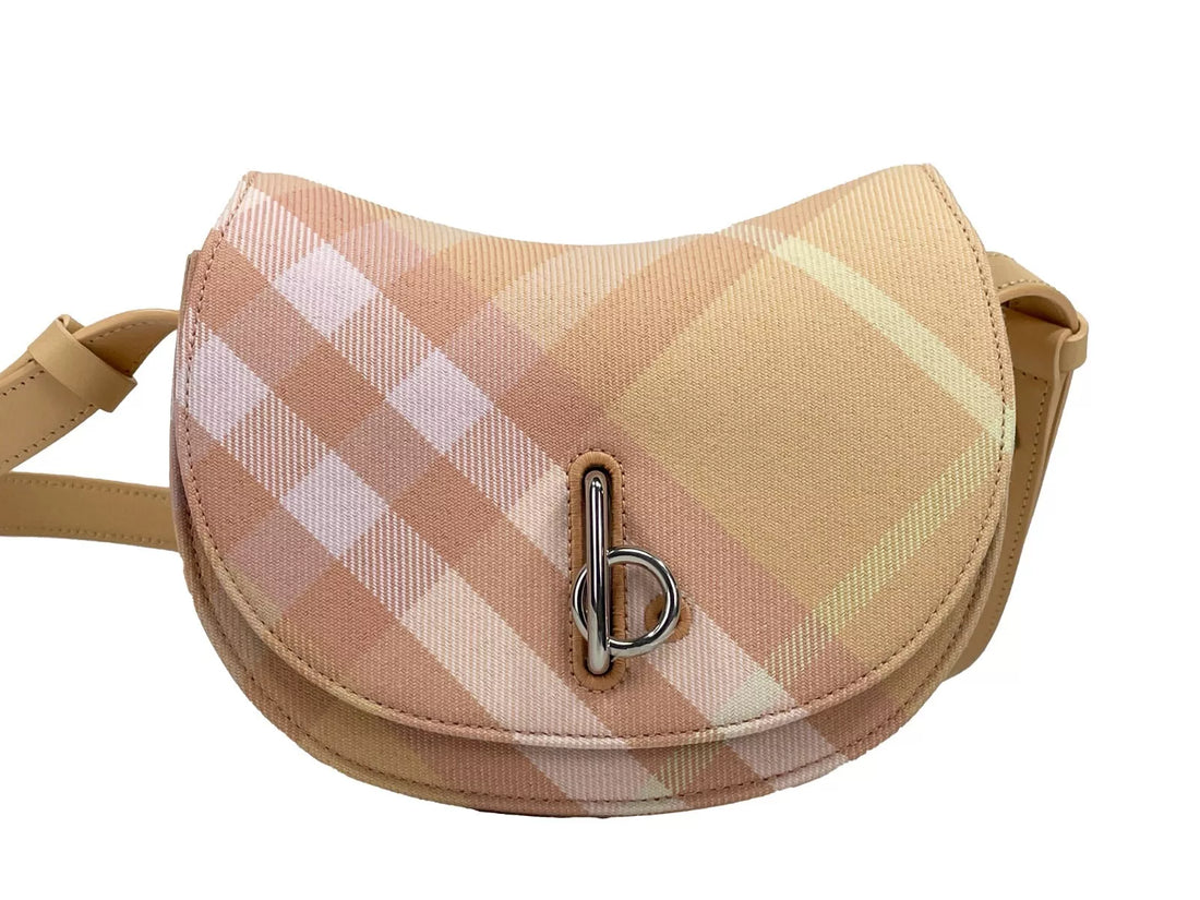 Burberry Mini Check Gunghäst Axelremsväska Persika