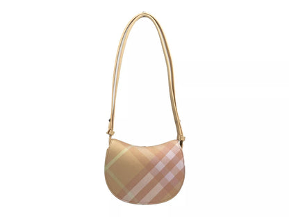 Burberry Mini Check Gunghäst Axelremsväska Persika