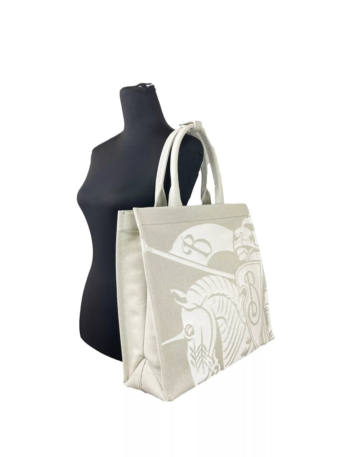 Burberry EKD Canvas Tote Bag Med Myntpåse Beige