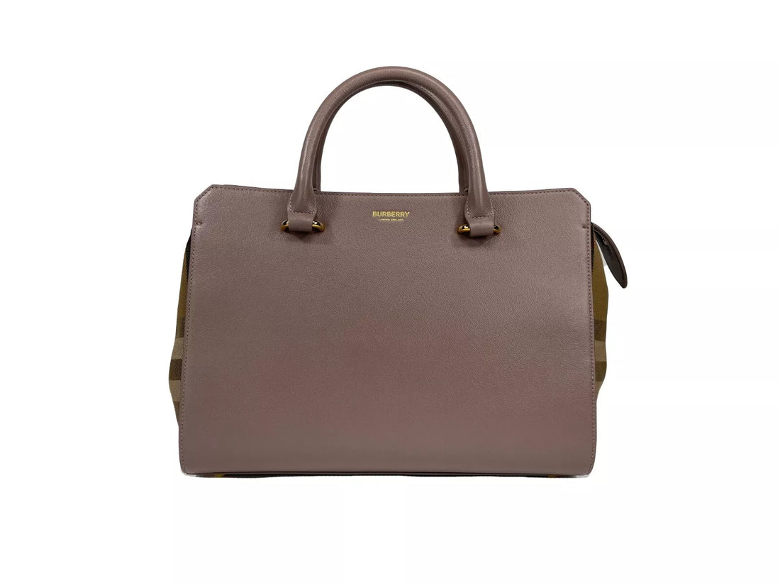 Burberry Liten Banwell Läderväska Grå Mink