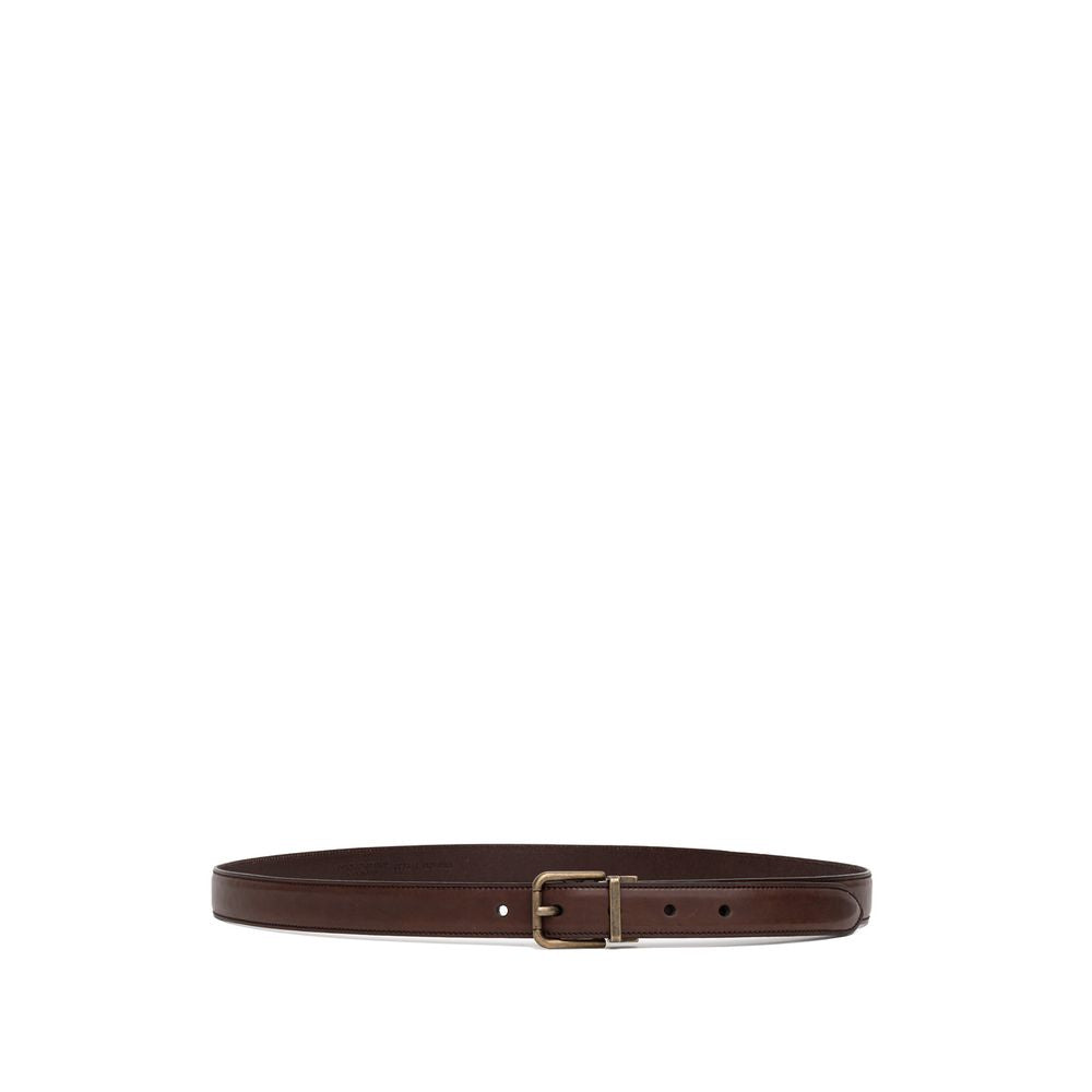 Dolce &amp;amp; Gabbana Brunt Kalvskinnsbälte