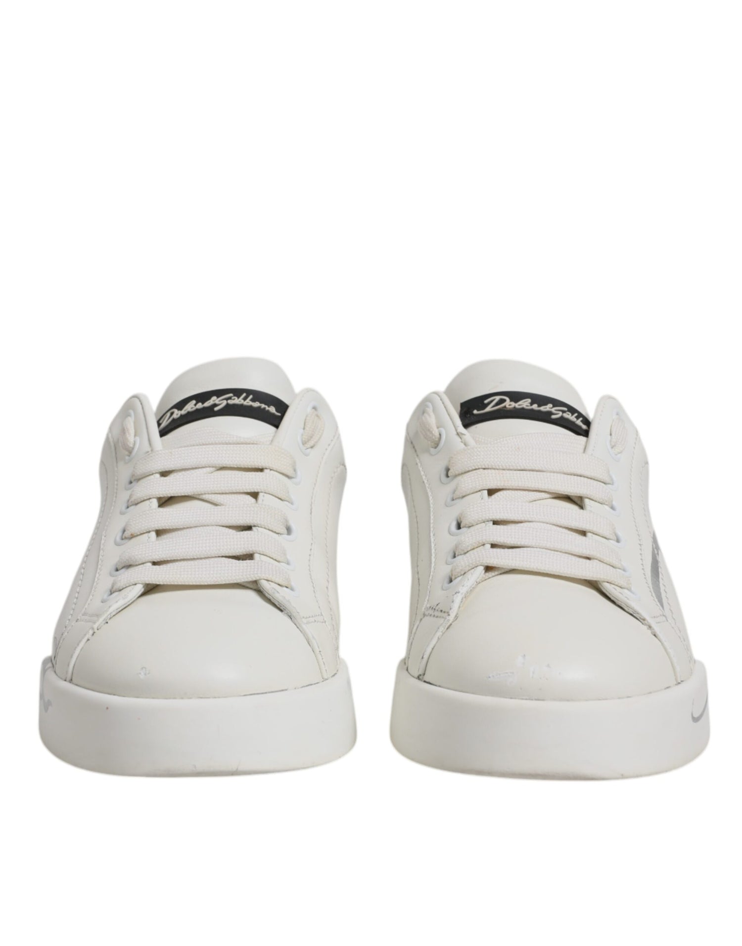 Dolce &amp;amp; Gabbana Vita Svarta Logotyp Portofino Herr Sneakers Skor