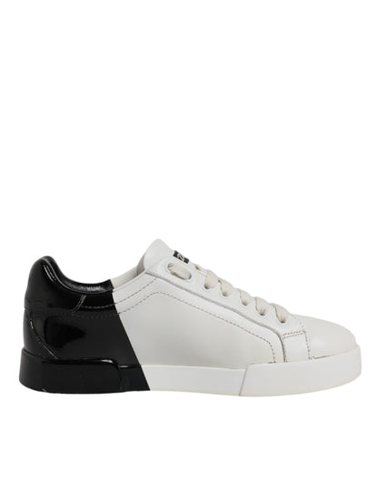 Dolce &amp;amp; Gabbana Vita Svarta Logotyp Portofino Herr Sneakers Skor