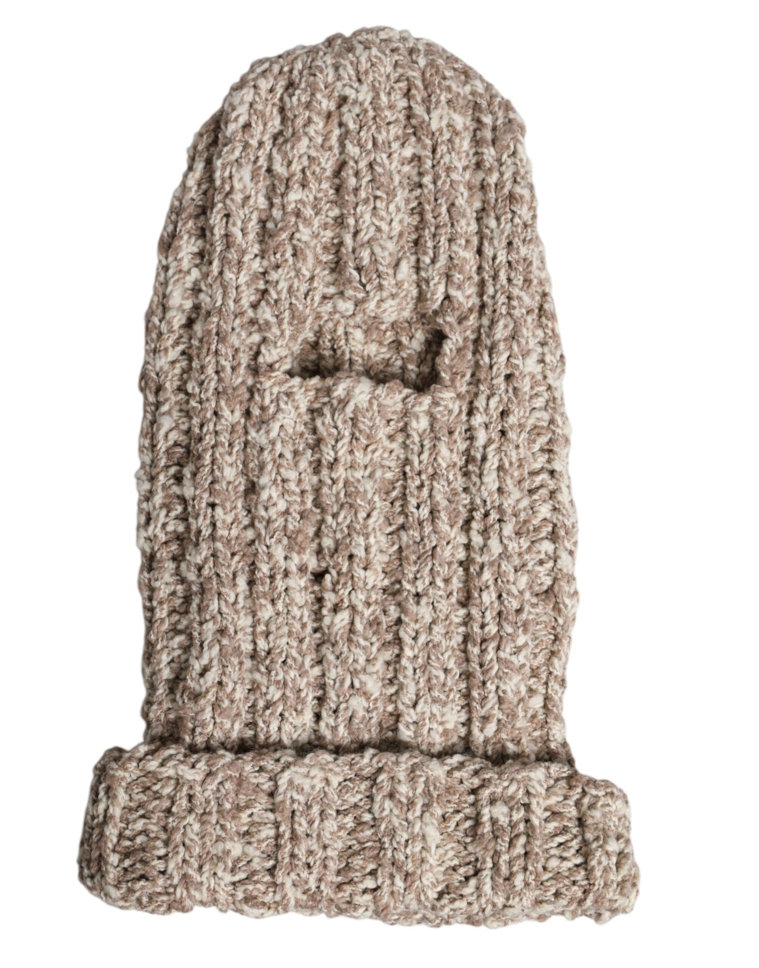 Dolce &amp;amp; Gabbana Beige Stickad Skidmask i Ull Balaklava
