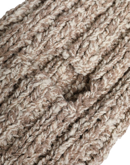 Dolce &amp;amp; Gabbana Beige Stickad Skidmask i Ull Balaklava