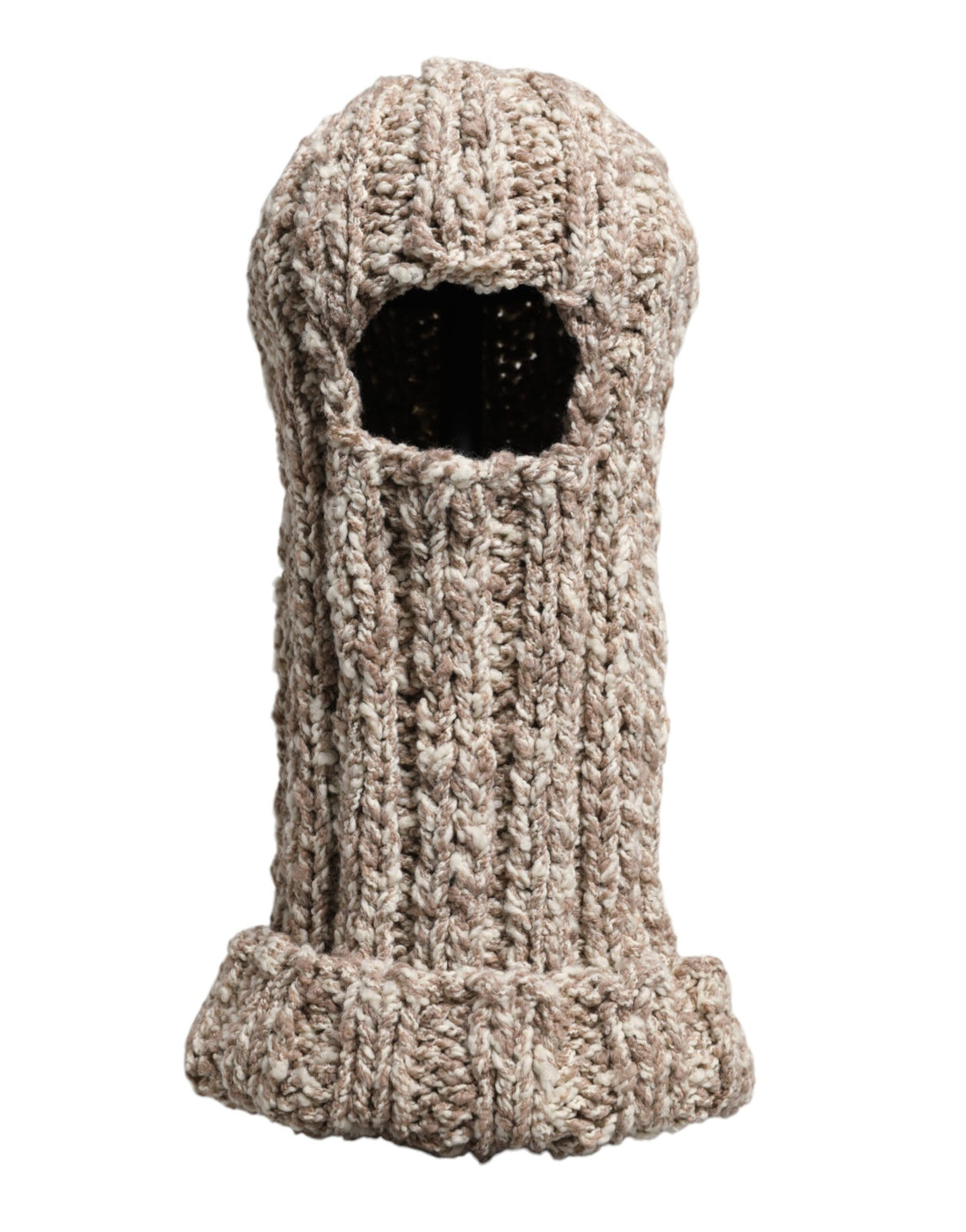 Dolce &amp;amp; Gabbana Beige Stickad Skidmask i Ull Balaklava
