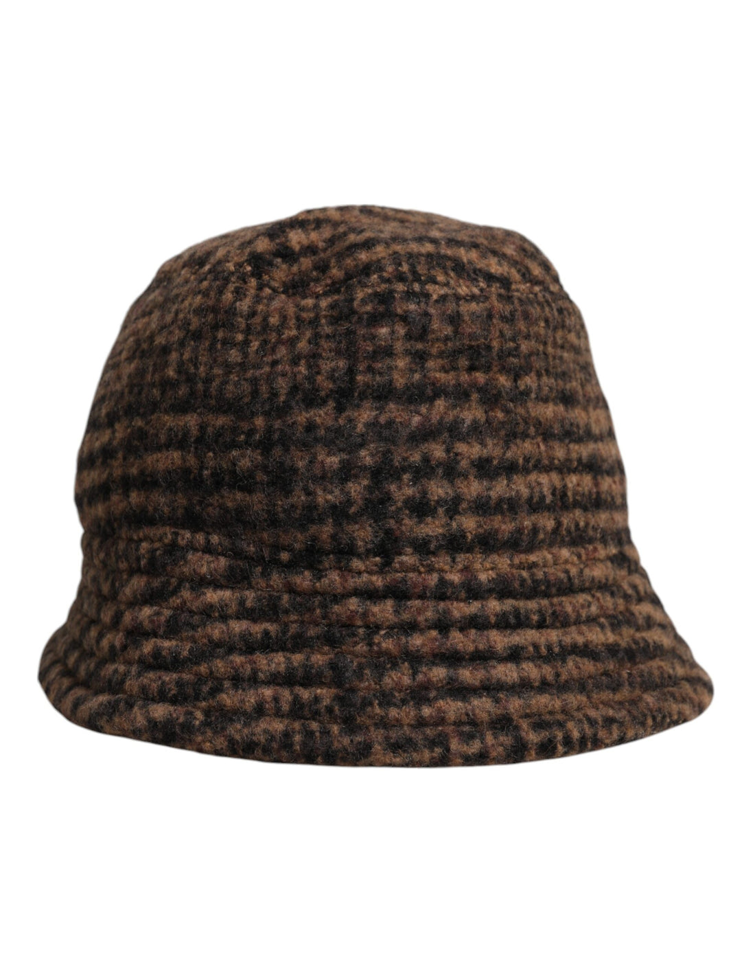 Dolce &amp;amp; Gabbana Brun Hundtandsmönstrad Ullvävd Bucket Hatt