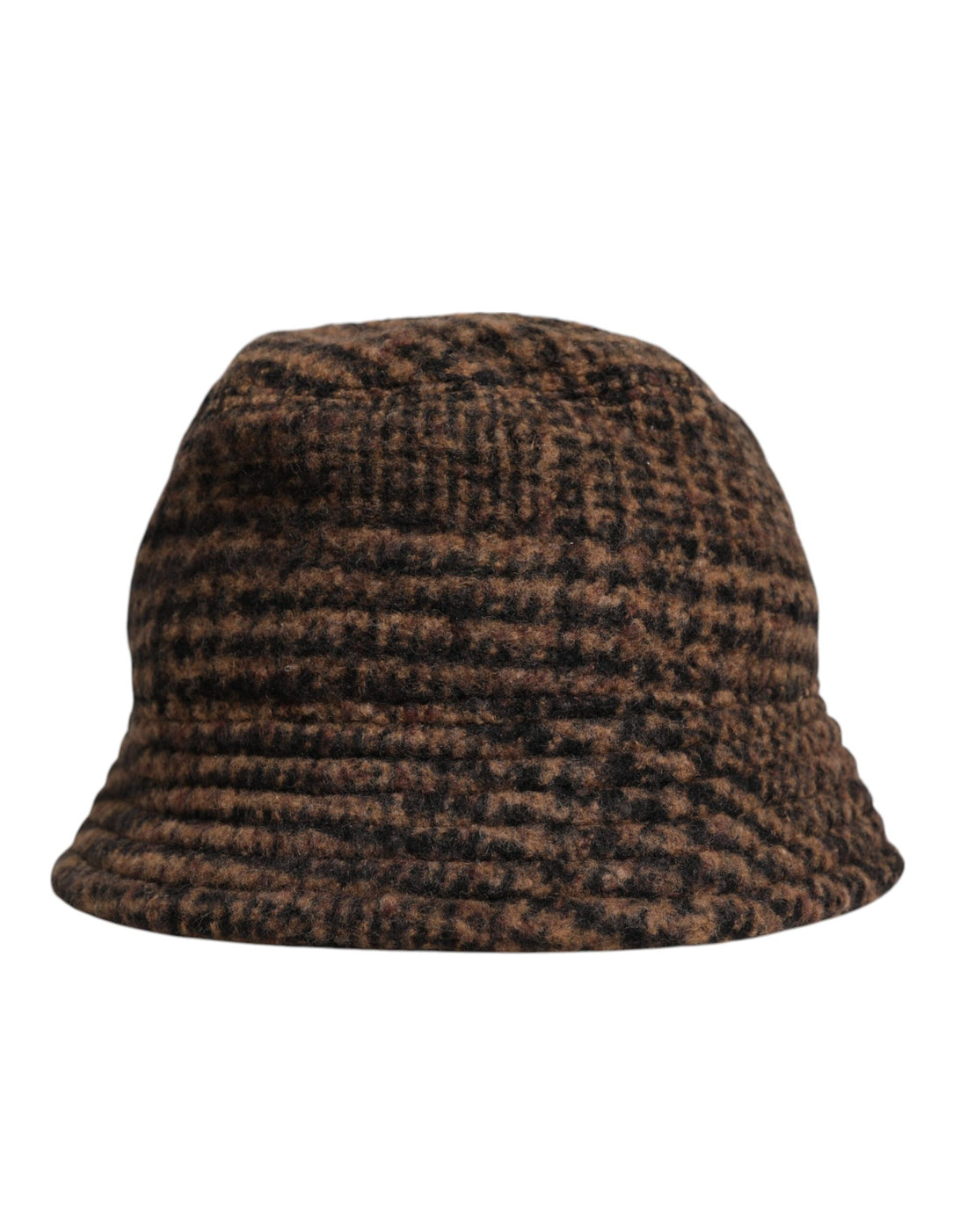 Dolce &amp;amp; Gabbana Brun Hundtandsmönstrad Ullvävd Bucket Hatt