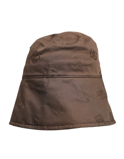 Dolce &amp;amp; Gabbana Brun Logotyp Monogram Bomull Bucket Cap