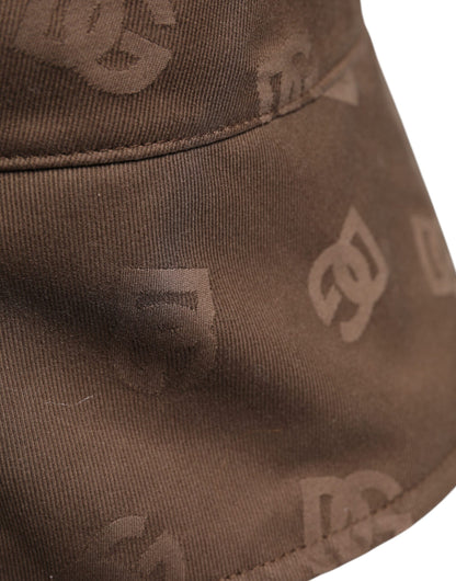 Dolce &amp;amp; Gabbana Brun Logotyp Monogram Bomull Bucket Cap