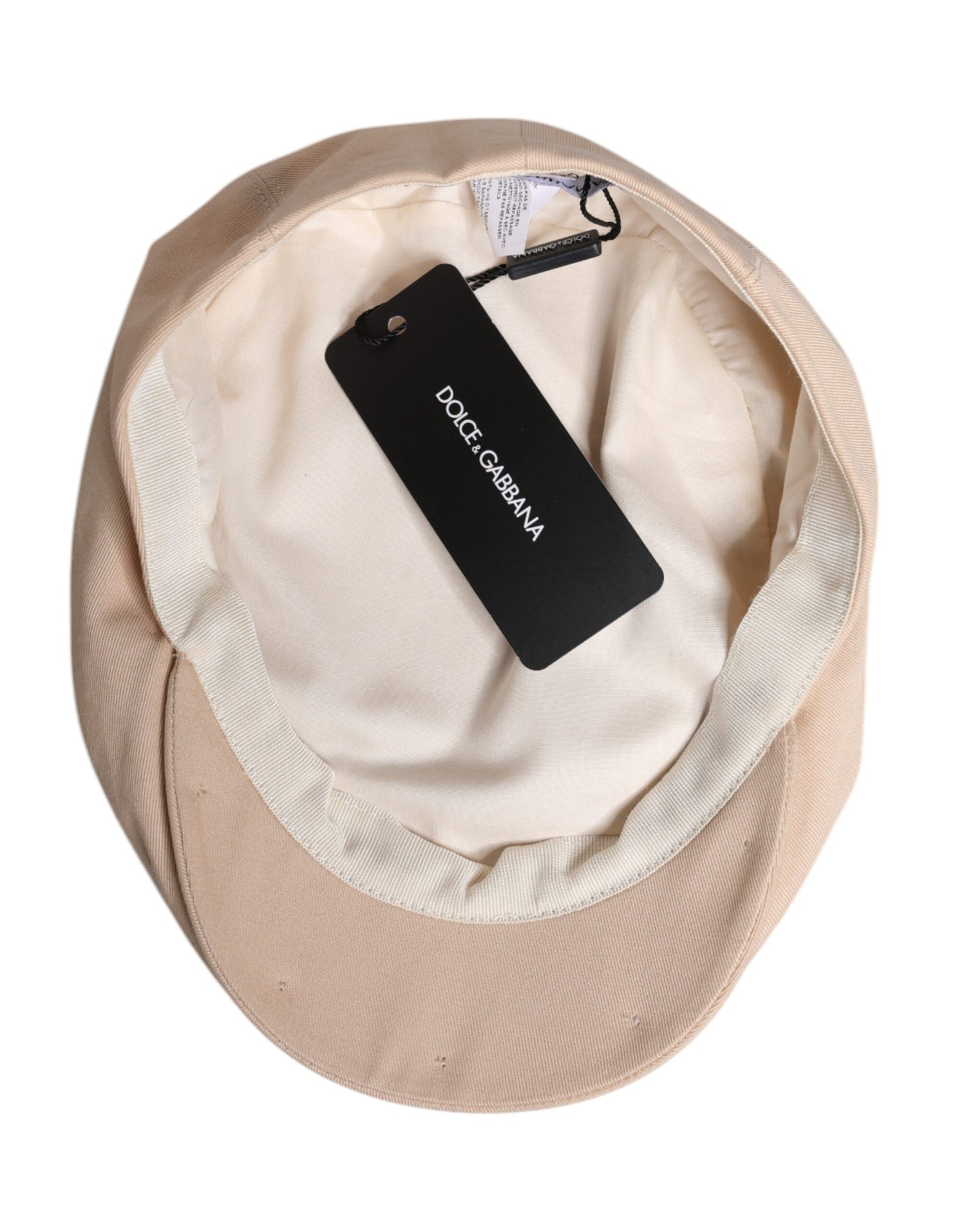 Dolce &amp;amp; Gabbana Beige Cotton Newsboy Capello Cabbie Hat